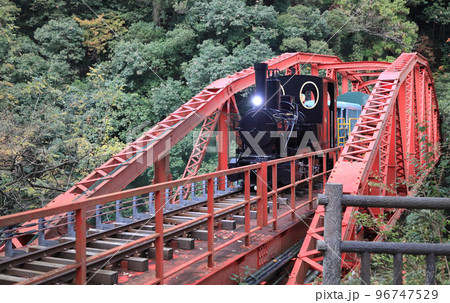秋のマイントピア別子、打除鉄橋をゆく鉱山観光列車(往路) 秋のマイントピア別子、打除鉄橋をゆく鉱山観光列車(往路) 96747529