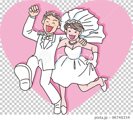 結婚_兩人奔跑_心_色 結婚_兩人奔跑_心_色 96748334
