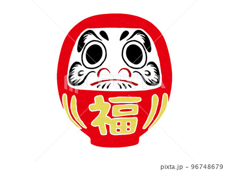 正面向きのだるまのイラスト(版画風) 正面向きのだるまのイラスト(版画風) 96748679