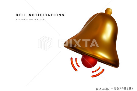 3d realistic notification bell . Vector illustration 96749297