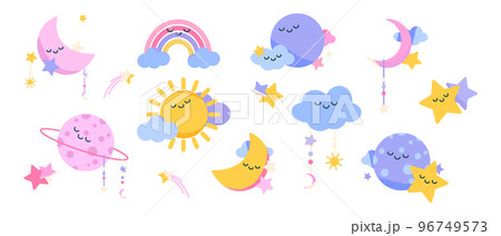 Boho nursery decoration, cute baby sleeping set Boho nursery decoration, cute baby sleeping set 96749573