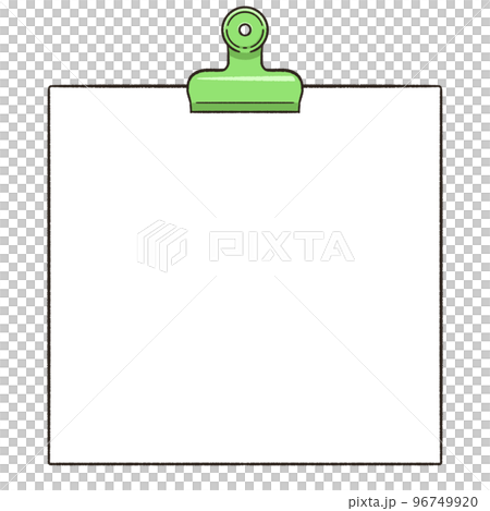 用眼球夾固定的備忘錄紙的框架插圖 96749920