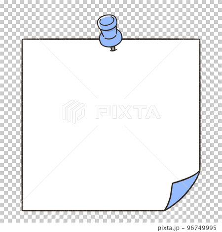 Frame illustration of memo paper fastened with thumbtacks 96749995
