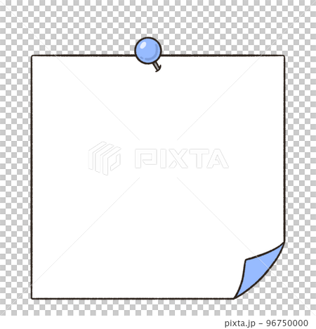 Frame illustration of memo paper fastened with thumbtacks 96750000