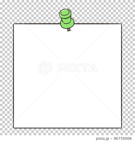 用圖釘固定的備忘錄紙的框架插圖 96750006