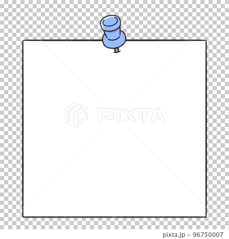 用圖釘固定的備忘錄紙的框架插圖 96750007