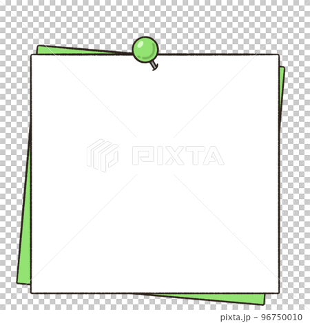 用圖釘固定的備忘錄紙的框架插圖 96750010