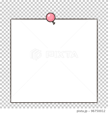 用圖釘固定的備忘錄紙的框架插圖 96750012