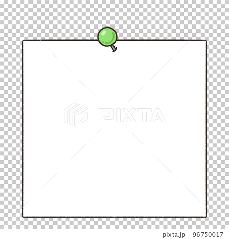 用圖釘固定的備忘錄紙的框架插圖 96750017