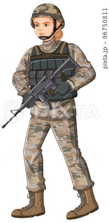 Soldier in uniform cartoon character 96750811