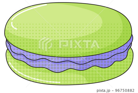 Green macaron with blue cream 96750882