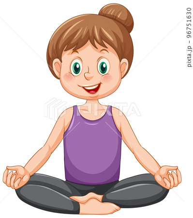 A girl doing yoga cartoon character A girl doing yoga cartoon character 96751630