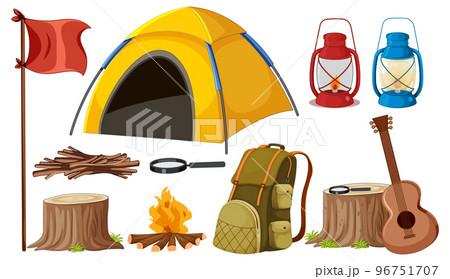 Set of camping objects Set of camping objects 96751707