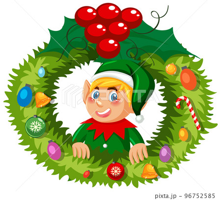 christmas wreath cartoon