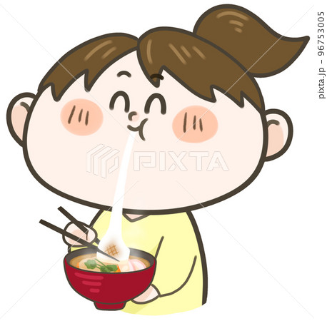 お雑煮を食べている人 96753005