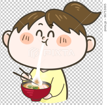 お雑煮を食べている人 96753005