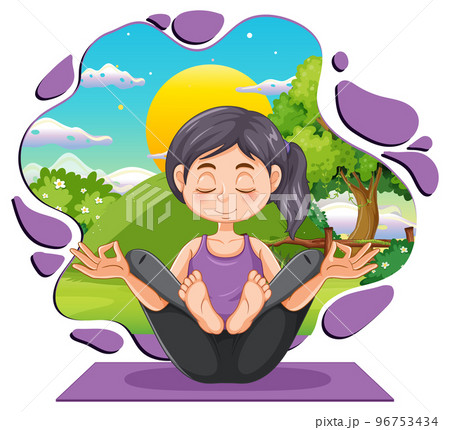 Woman doing yoga at park 96753434
