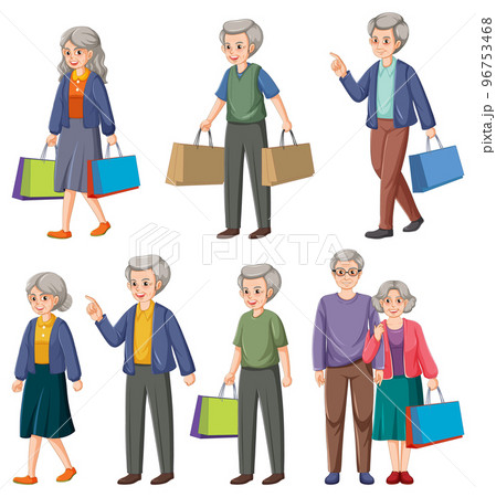Collection of elderly people characters 96753468