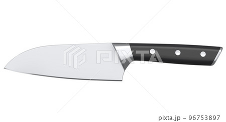 Chef's kitchen knife with a wooden handle isolated on white background. Chef's kitchen knife with a wooden handle isolated on white background. 96753897
