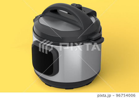 Electric multi cooker isolated on yellow background. Electric multi cooker isolated on yellow background. 96754006