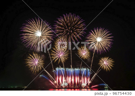 Real Fireworks display celebration, Colorful New Year Firework 96754430