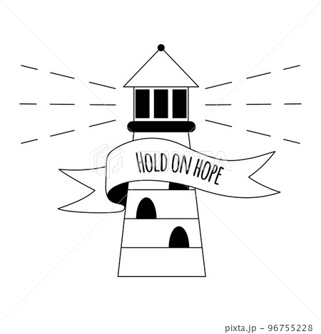 Lighthouse with text tattoo in y2k, 1990s, 2000s style. Emo goth element design. Old school tattoo. Vector illustration Lighthouse with text tattoo in y2k, 1990s, 2000s style. Emo goth element design. Old school tattoo. Vector illustration 96755228