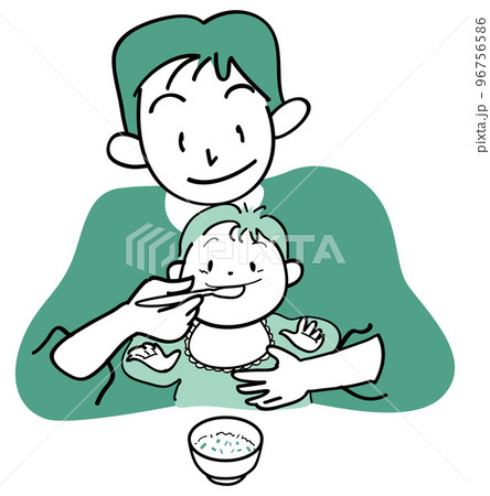 食事するあかちゃん 96756586