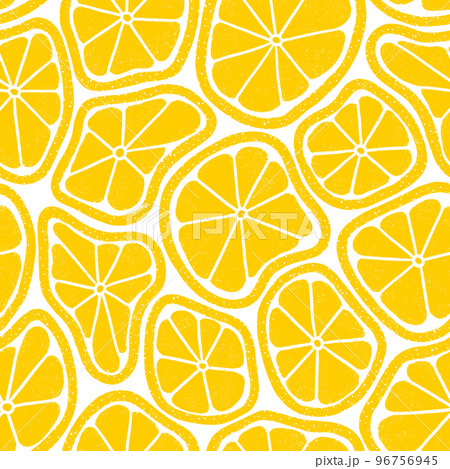 Melting lemons, citrus pattern illustration 96756945