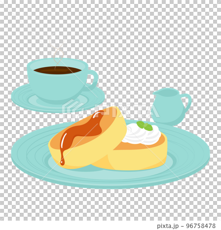 煎餅和咖啡插畫 96758478