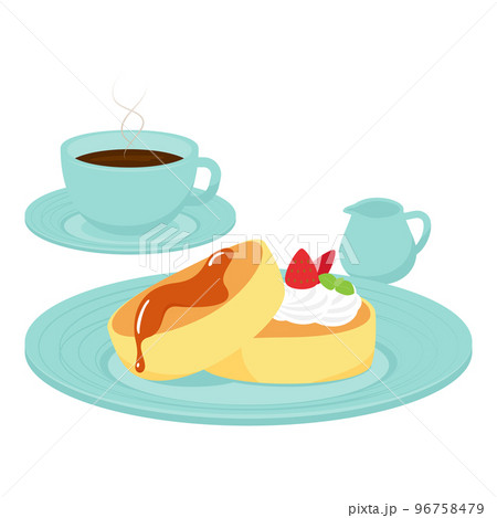 パンケーキとコーヒーのイラスト 96758479