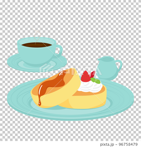 パンケーキとコーヒーのイラスト 96758479