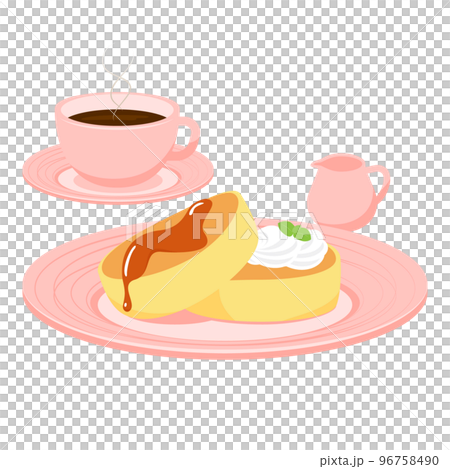 煎餅和咖啡插畫 煎餅和咖啡插畫 96758490