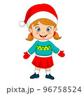 Cartoon little girl wearing santa costume 96758524