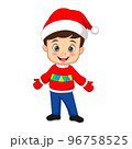 Cartoon little boy wearing santa costume 96758525