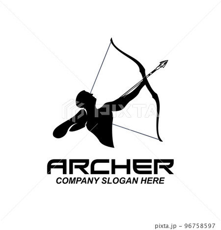 archer fighter logo design, arrow direction target, royal protector vector illustration archer fighter logo design, arrow direction target, royal protector vector illustration 96758597