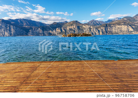 Lake Garda and Italian Alps View From the Malcesine Village - Italy Lake Garda and Italian Alps View From the Malcesine Village - Italy 96758706