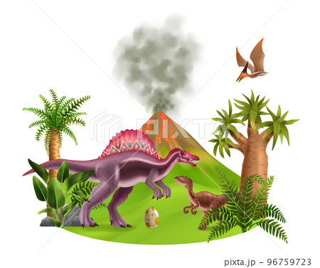 Realistic Dinosaurs Composition 96759723