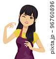 Teen Girl Cut Finger Cooking Apron Illustration 96760896