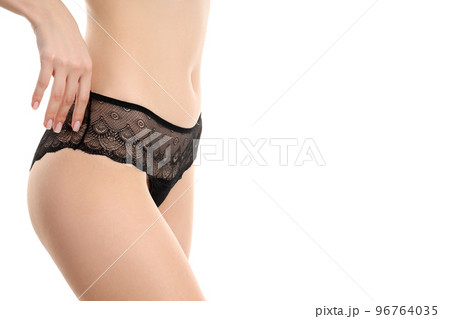 Concept of beauty with slim young woman isolated on white background 96764035