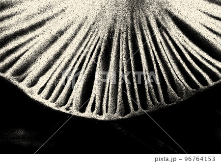 Dotwork styled tiny mushroom plates for cooking or kitchen retro styled background. Vintage food poster. 96764153