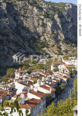 Old city of Mugla. The historical part of the Turkish city, founded by the Greeks. 96764242