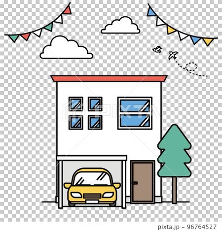 Illustration of a simple house (H type) Illustration of a simple house (H type) 96764527