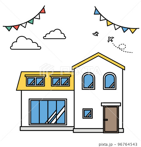 シンプルな住宅のイラスト（Xタイプ） 96764543
