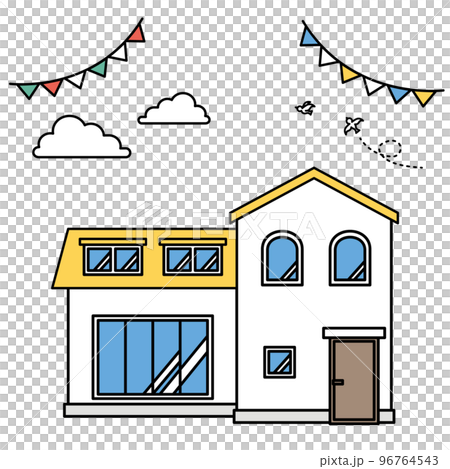 シンプルな住宅のイラスト（Xタイプ） 96764543