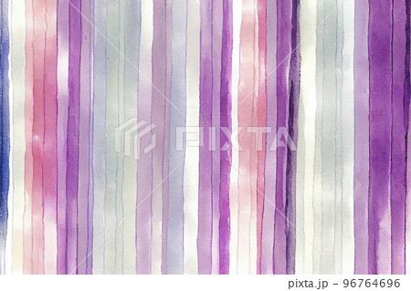 背景素材:パステル調の紫色の水彩風ストライプ背景 背景素材:パステル調の紫色の水彩風ストライプ背景 96764696
