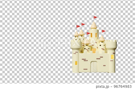3d sand castle with towers, fort, gates and flags isolated. summer vacation concept, 3d render illustration 3d sand castle with towers, fort, gates and flags isolated. summer vacation concept, 3d render illustration 96764983