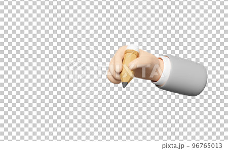 3d businessman hand holding pencil isolated.... - Stock Illustration ...