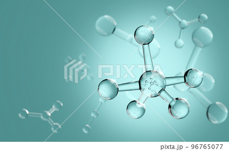 atom for medical science, molecule background. Abstract structure chemical, 3d render illustration 96765077