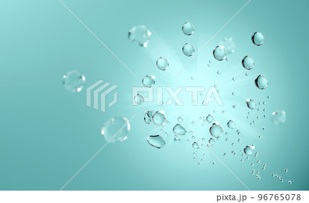 bubble molecule in water, cosmetic, essence moisturizer for advertising, 3d render illustration bubble molecule in water, cosmetic, essence moisturizer for advertising, 3d render illustration 96765078