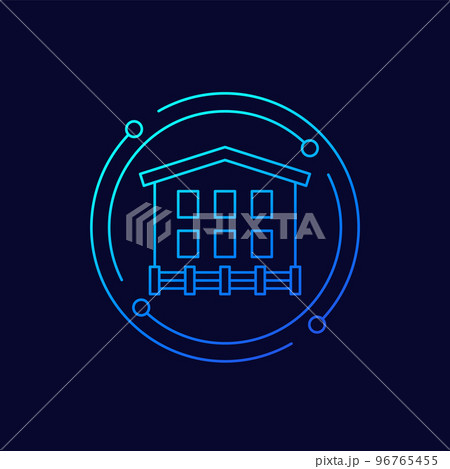 guesthouse, a small hotel line vector icon 96765455